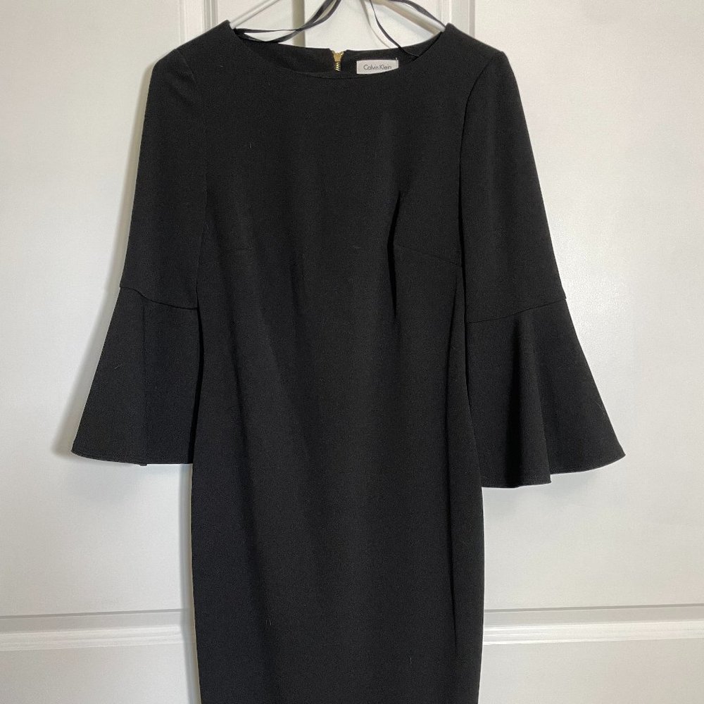 Black Calvin Klein cocktail dress
